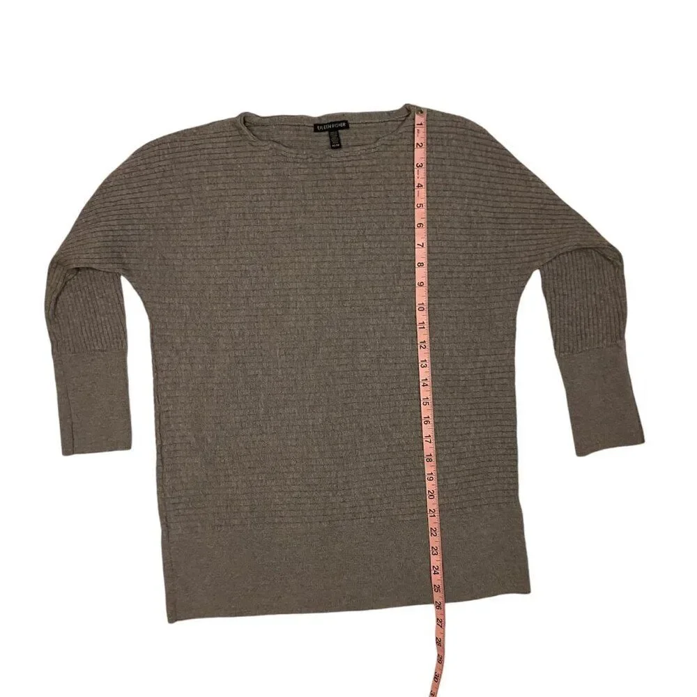 Eileen‎ Fisher Merino Wool Tunic Sweater, Size XS, Gray, Long Sleeve Lightweight